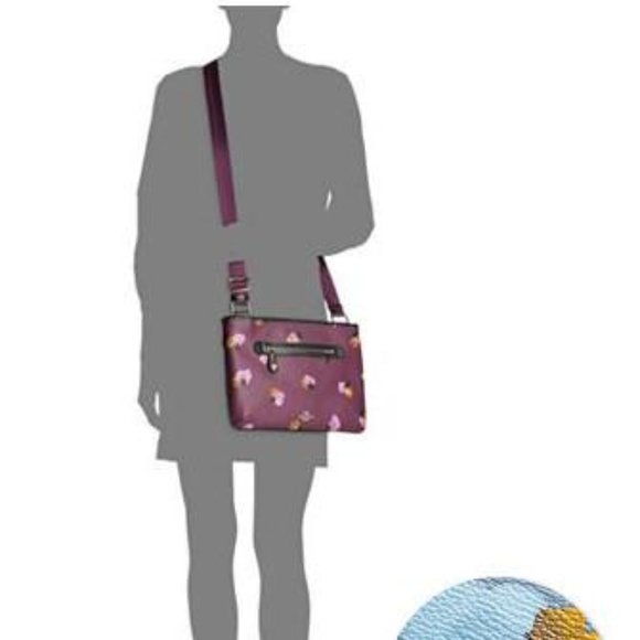 NWOT Coach Taylor Purple Floral Print Crossbody - Picture 3 of 10